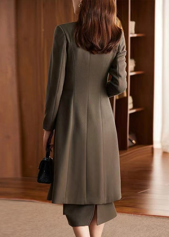 Handmade Brown Double Breast Cotton Trench Coats Spring Yj027