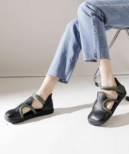 Handmade Brown Platform Splicing Buckle Strap Flats Shoes Sl1016