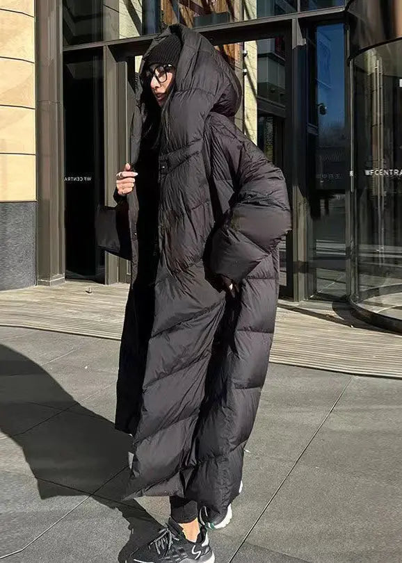 Caramel Fine Cotton Filled Hooded Coat
