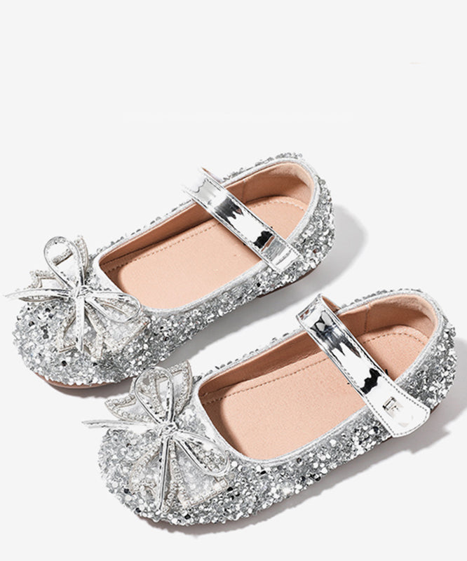 Shoes Champagne Buckle Bow Flat Handmade Strap Zircon