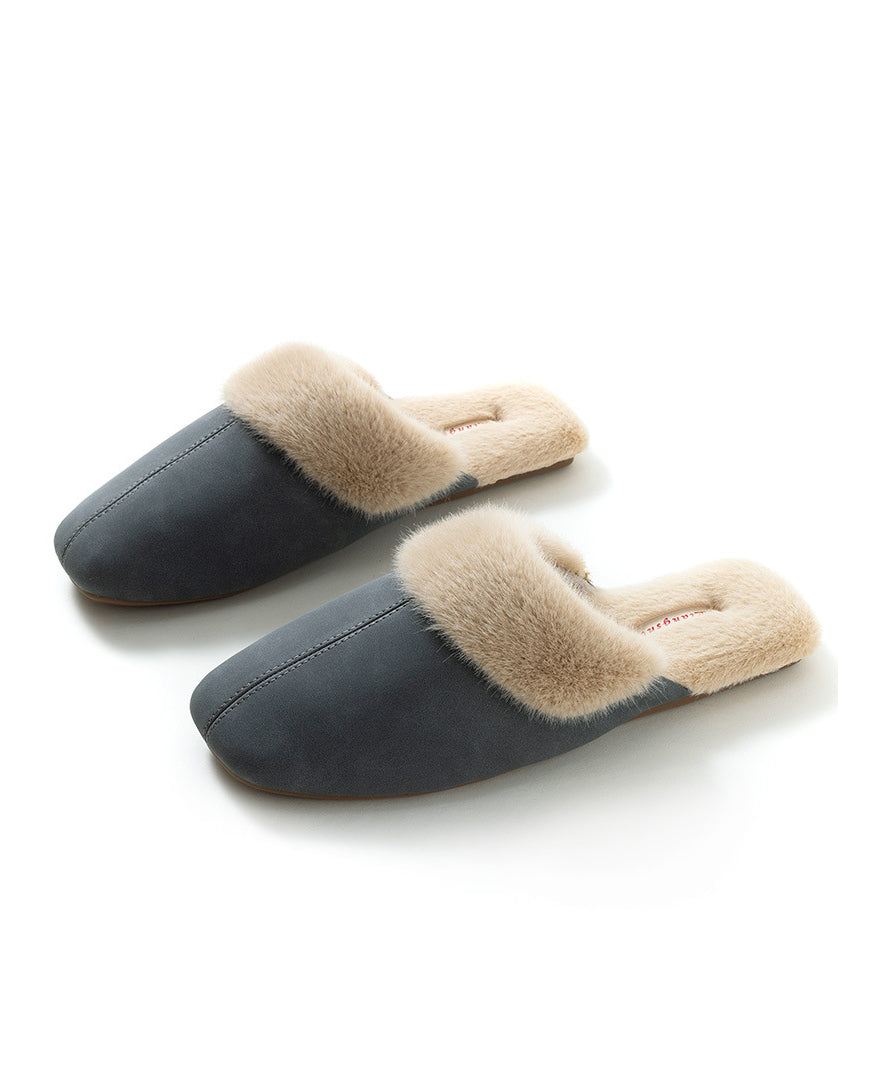 Handmade Comfy Pink Fuzzy Wool Lined Slippers Shoes Rx017