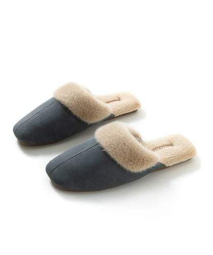 Handmade Comfy Pink Fuzzy Wool Lined Slippers Shoes Rx017