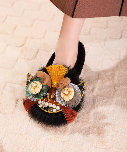 Handmade Cotton Embroidered Soft Soled Comfortable and Tiger Head Shoes Tq037