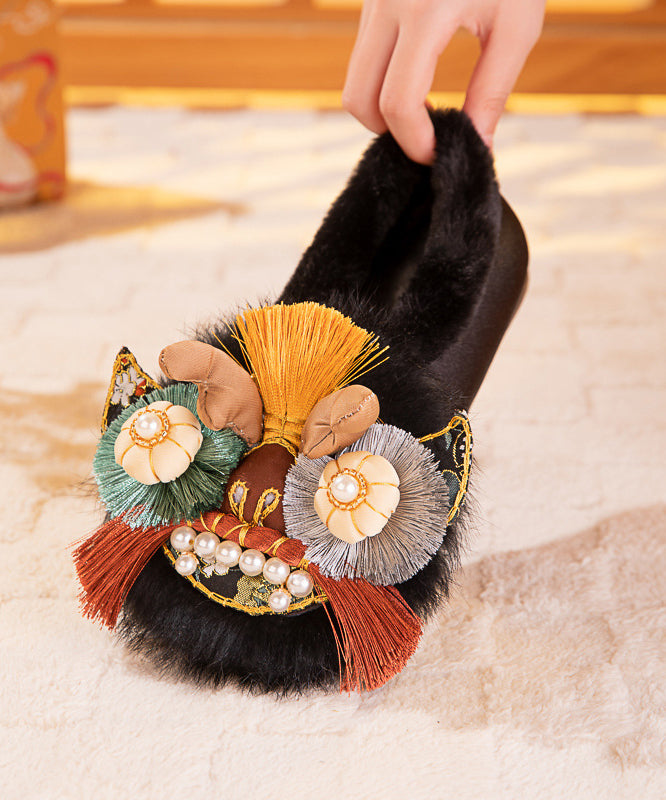 Handmade Cotton Embroidered Soft Soled Comfortable and Tiger Head Shoes Tq037