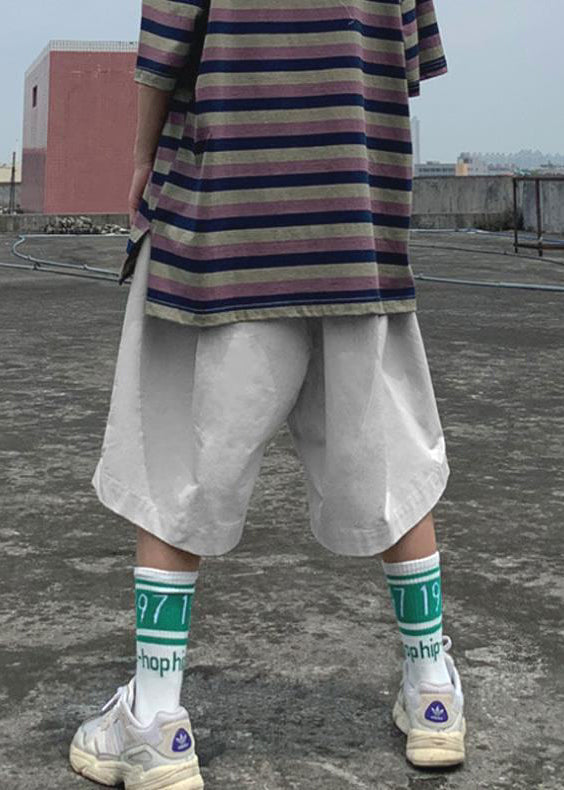 Handmade Grey Chain Linked Elastic Waist Wide Leg Pants Yt025