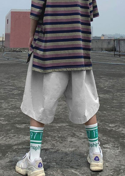 Handmade Grey Chain Linked Elastic Waist Wide Leg Pants Yt025