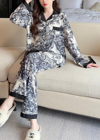 Handmade Photo Color Tie Dye Ice Silk Shirts and Pants Two Pieces Set Spring Xs1003