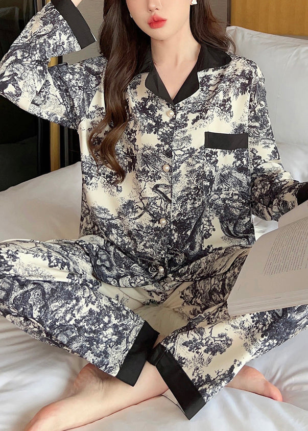 Handmade Photo Color Tie Dye Ice Silk Shirts and Pants Two Pieces Set Spring Xs1003