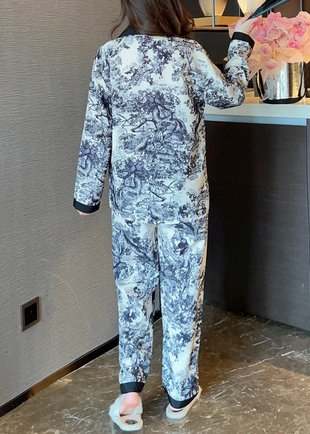 Handmade Photo Color Tie Dye Ice Silk Shirts and Pants Two Pieces Set Spring Xs1003