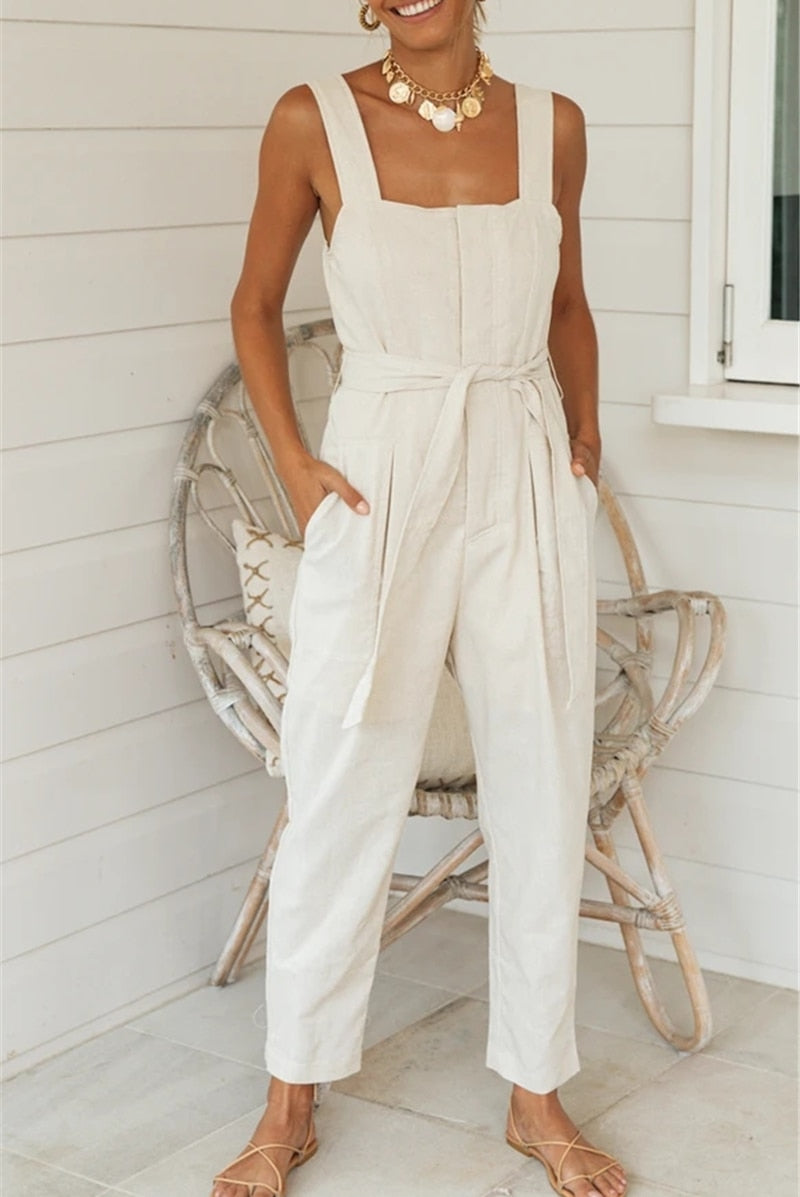 Dressbetty - Cotton Linen Jumpsuit