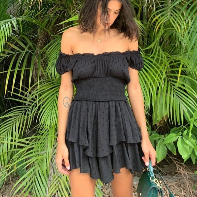 Irregular Ruffles Mini Dress