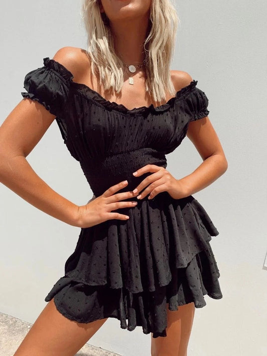 Irregular Ruffles Mini Dress