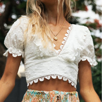 Tassel Lace Beach Blouse