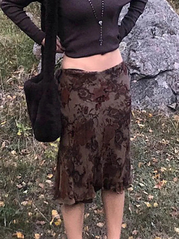 Harajuku Gothic Grunge Aesthetic Summer Print Skirt