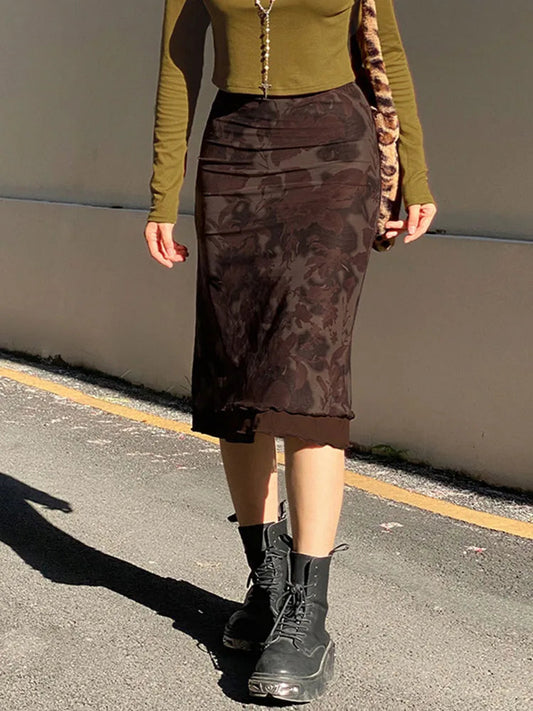 Harajuku Gothic Grunge Aesthetic Summer Print Skirt