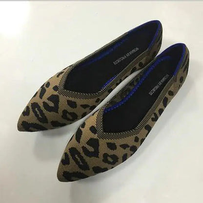 Flats Shoe Female Pointy Ballet Slipon Loafers Soft Sole 3d Wool Knitted Pregnant Moccasins Boat Shoes Flats