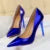10.5cm High Heels Blue Green Valentine Pumps Glossy Stripper Stiletto Wedding Bridal Fetish Shoes 43