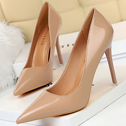 Shoes Patent Leather Shoes Woman Pumps High Heels Stiletto Heels 10.5 Cm Red Wedding Shoes Bridal Shoes Heels