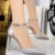 Shoes Green Blue Pumps Office Shoes High Heels Silk Stiletto Heels Sandals 43