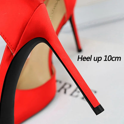 Shoes Green Blue Pumps Office Shoes High Heels Silk Stiletto Heels Sandals 43