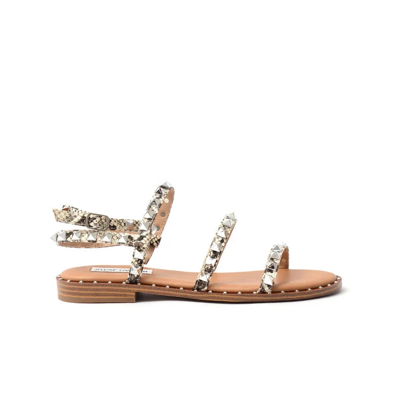 Sandals Summer Rivet Shoes Lightweight Nonslip Transparent Designer Studded Sandals Flat