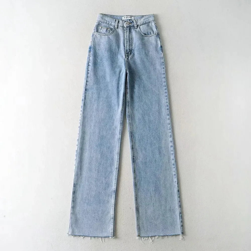 Jeans Bottom Straight Leg Baggy Jeans Fall Boyfriend Long Trousers High Waist Denim Pants