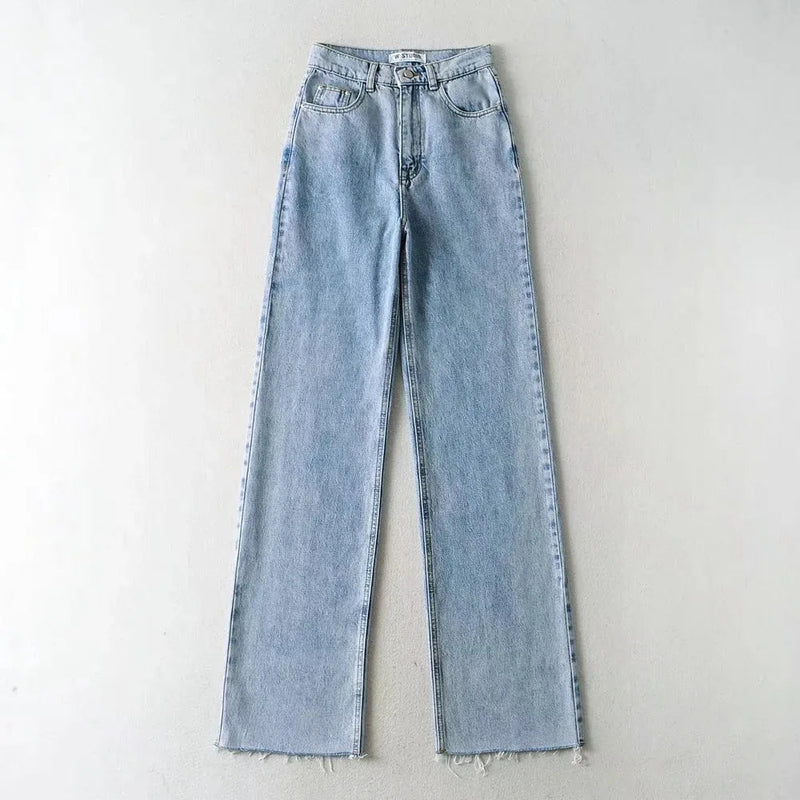 Jeans Bottom Straight Leg Baggy Jeans Fall Boyfriend Long Trousers High Waist Denim Pants