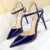 Shoes High Heels Shoes Patent Leather Woman Pumps Heels Blue Sliver Stiletto Heels Sandals