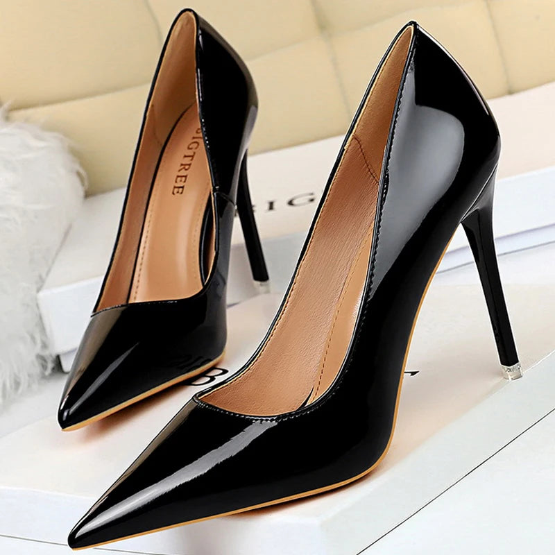 Shoes Patent Leather Shoes Woman Pumps High Heels Stiletto Heels 10.5 Cm Red Wedding Shoes Bridal Shoes Heels