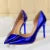 10.5cm High Heels Blue Green Valentine Pumps Glossy Stripper Stiletto Wedding Bridal Fetish Shoes 43