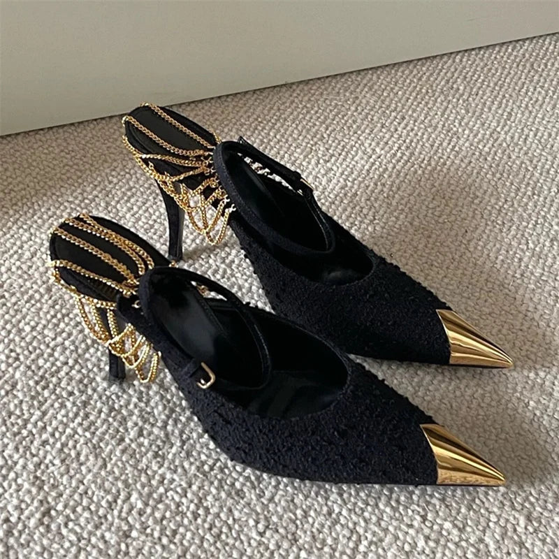 New Pointed Toe Buckle Pumps Super Stiletto High Heels Party Wedding Shoes Femmes Chaussures