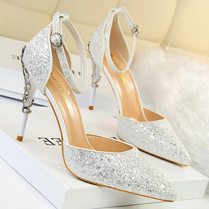 Shoes Heels New Woman Pumps Sequins High Heels Shoes Shoes Gold Sliver Stiletto Heels Sandals