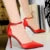 Shoes Green Blue Pumps Office Shoes High Heels Silk Stiletto Heels Sandals 43