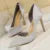 Shoes Woman Pumps Black Blue Sliver Heels Silk High Heels Shoes Stiletto Heels 9.5 Cm Shoes