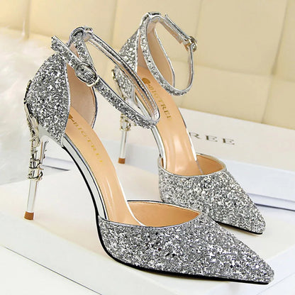 Shoes Heels New Woman Pumps Sequins High Heels Shoes Shoes Gold Sliver Stiletto Heels Sandals