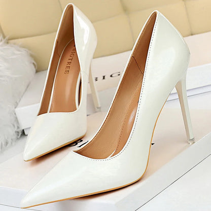 Shoes Patent Leather Shoes Woman Pumps High Heels Stiletto Heels 10.5 Cm Red Wedding Shoes Bridal Shoes Heels