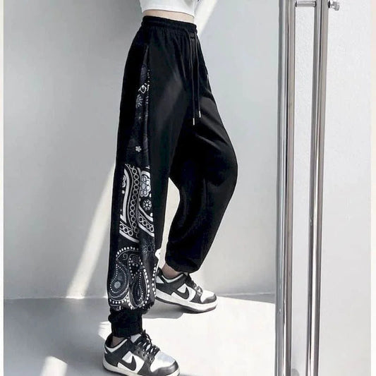 Korean High Street Style Loose Fit Elastic Sweatpants