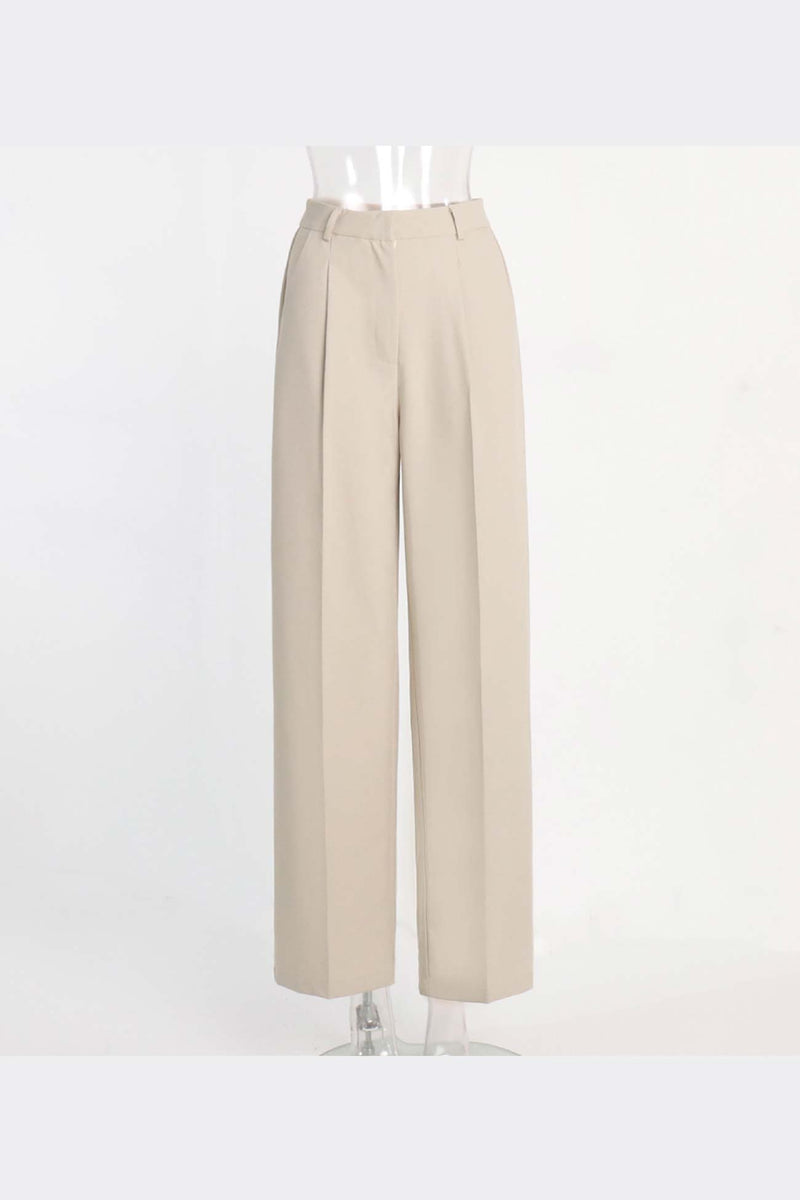 High Waisted Straight Cut Pants