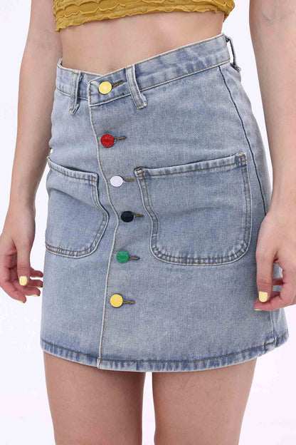 High Waist A-line Mini Skirt