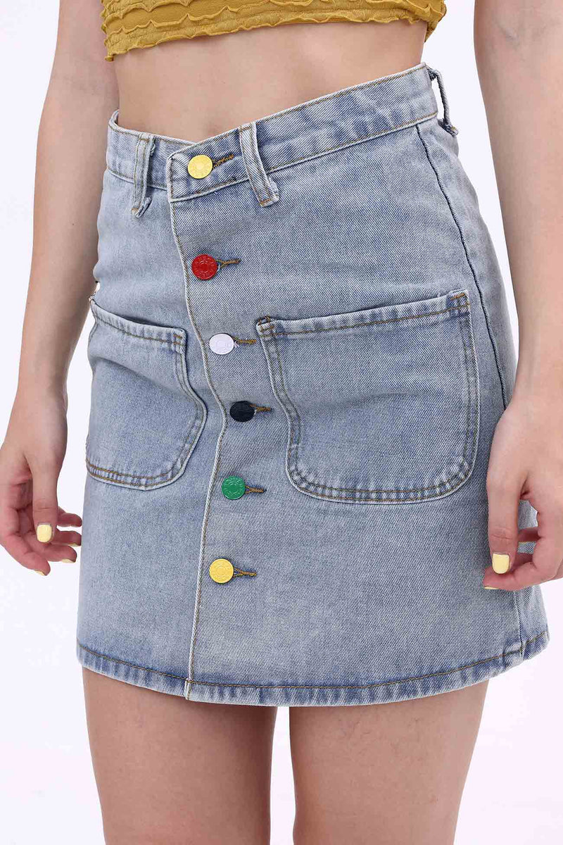 High Waist A-line Mini Skirt