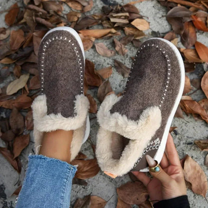 Shoes Sleeve Boots Winter Round Toe Plush Fleece for Warmth Short Barrel Flat Large Size Snow Boots