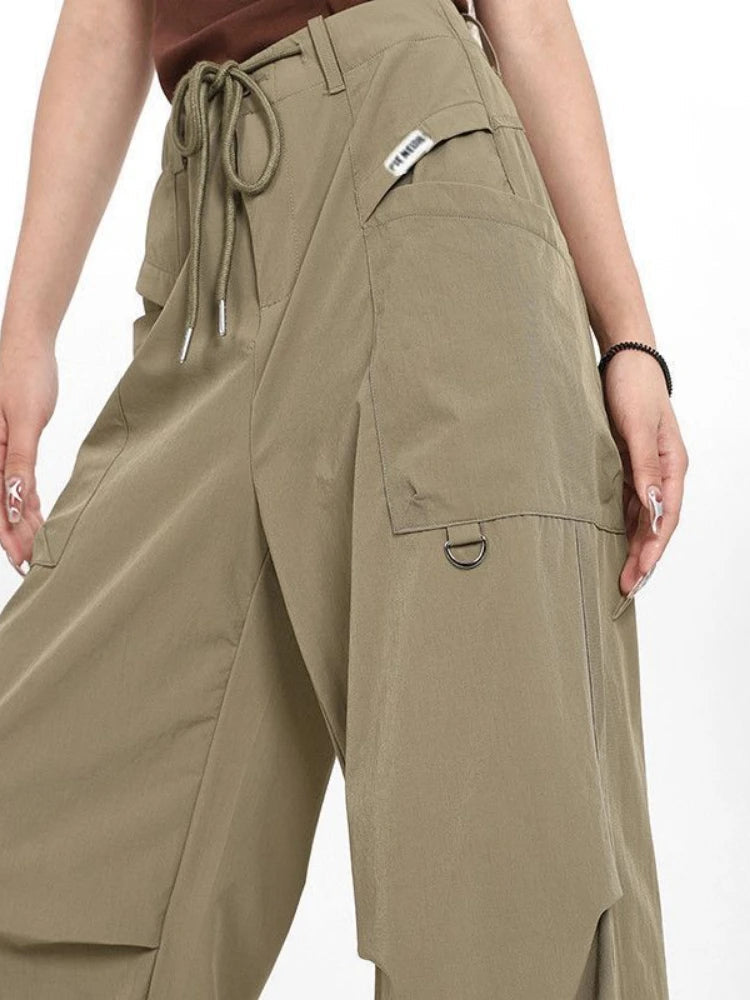 Y2k Japanese Brown Gorpcore Baggy Parachute Sweatpant