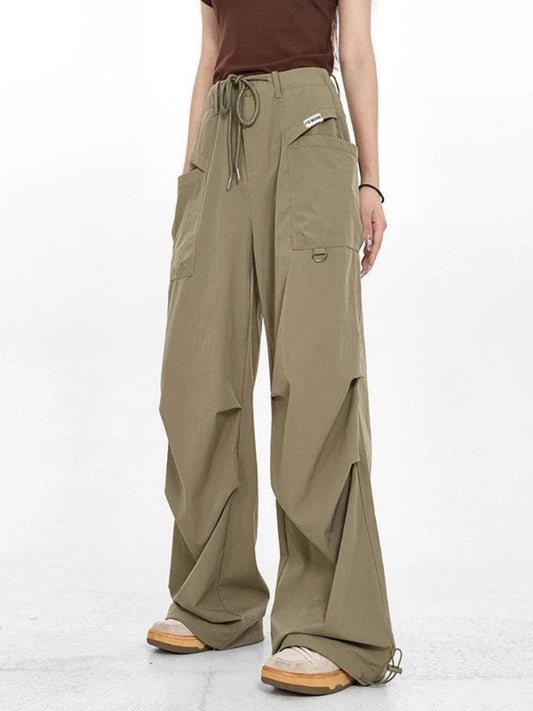 Y2k Japanese Brown Gorpcore Baggy Parachute Sweatpant