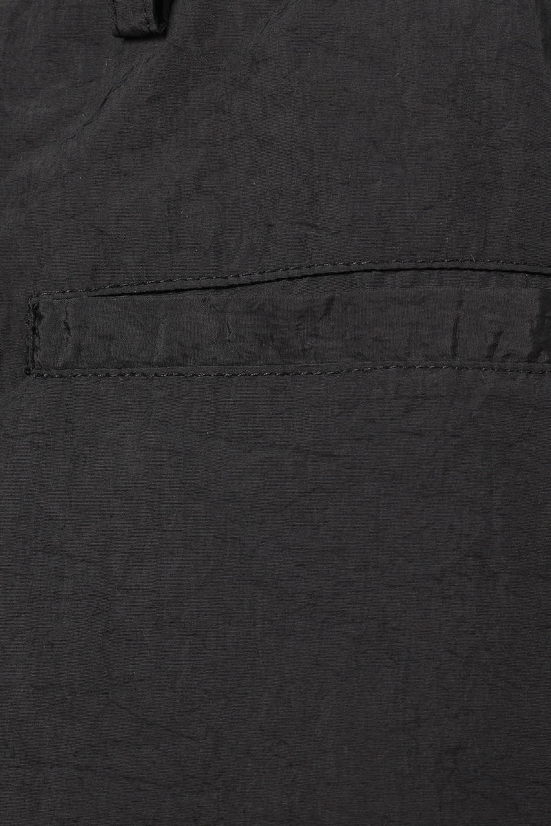 Black Nylon Track Pants