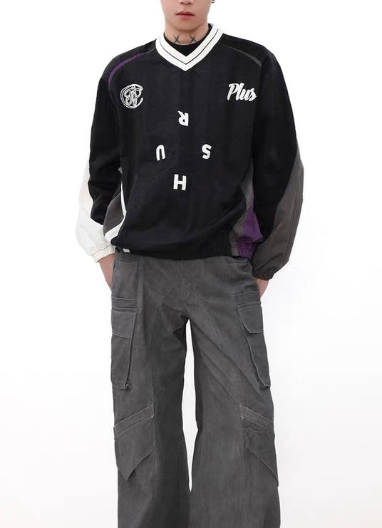 Two-tone Pieced Sweatshirt