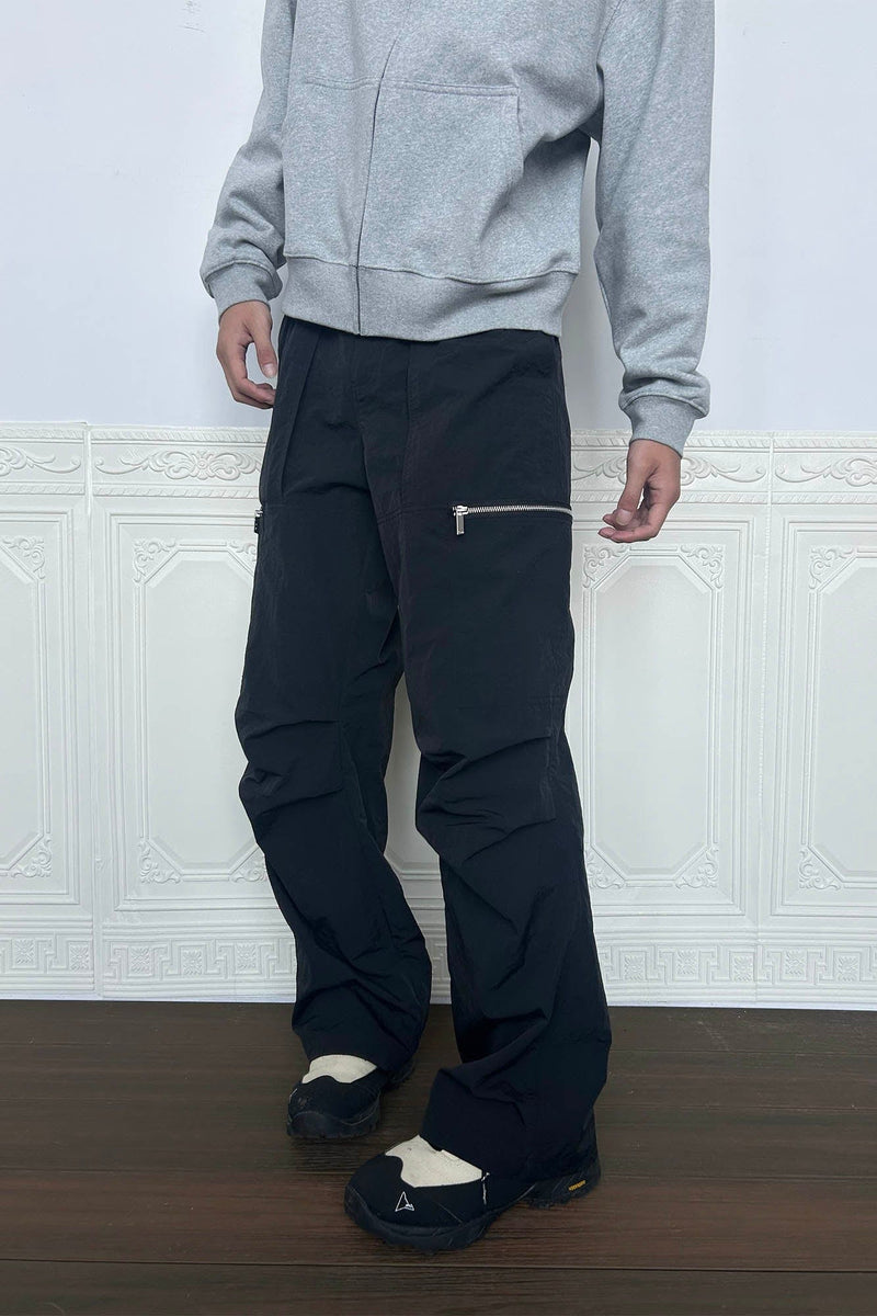 Black Utility Pants With Zip Pockets