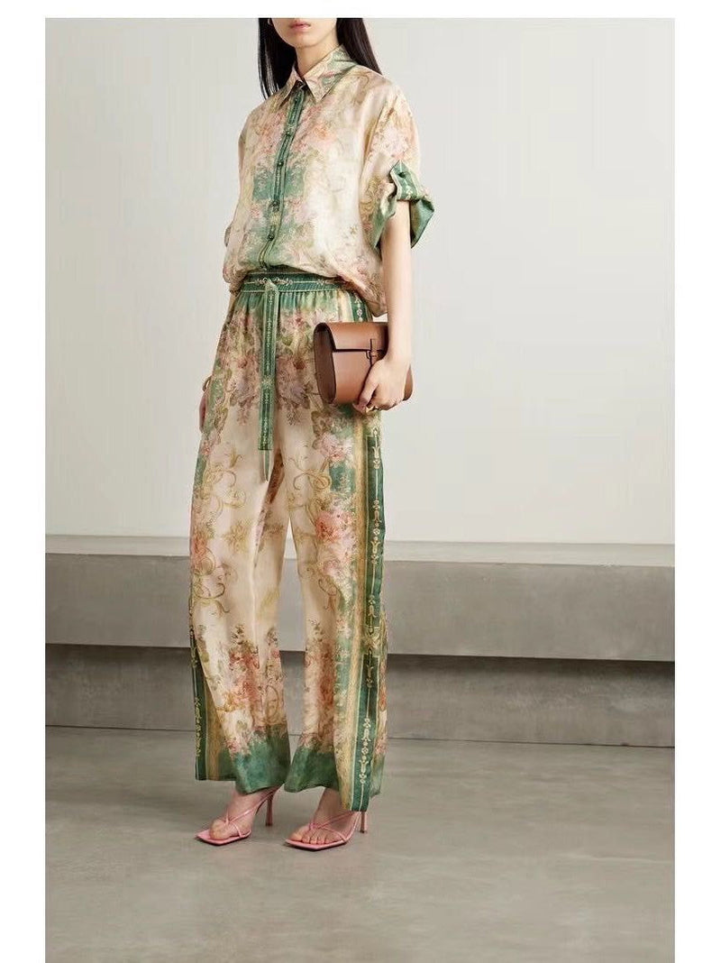 Print Shirt and Pant Coord Set
