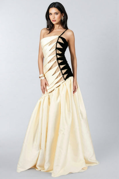 Branda Fishtail Satin Maxi Dress