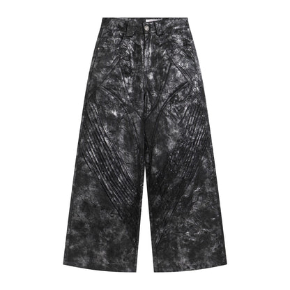 Dark Tie-dye Wide Leg Pants