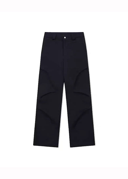 Black Avant-garde Wide-leg Utility Pants